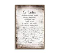 XGINERFEX Framed Our Father Canvas - The Lord's Prayer in Classic Calligraphy, Timeless Christian Gift & Wall Decor for Living Room, Wedding, or Baptism(Unframed,12x18inch(30x45cm))