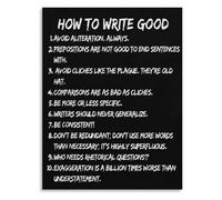 XGINERFEX Funny Grammar Rules Canvas Wall-Art Ironic How to Write Poster for English Teacher Classroom Decor Writer Gift(Framed,12x18inch(30x45cm))