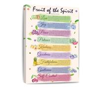 XGINERFEX Galatians 5:22-23 Wall Art - Love Joy Peace Fruit of the Spirit Print, Inspirational Christian Gift & Home Decor, Framed Canvas Painting(Unframed,08x12inch(20x30cm))