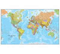 XGINERFEX Giant World Map Mega Map Of The World Poster Large Educational Geography Wall-Art Print Decor for Home Office Classroom(Framed,12x18inch(30x45cm))