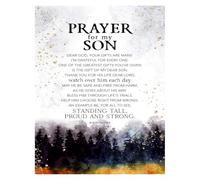 XGINERFEX Gift For Son Wood Plaque Prayer Made USA Wall Tabletop Easel Hanging Hook Dear God Your Gifts Are Many I Am Grateful(Framed,12x18inch(30x45cm))