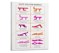 XGINERFEX Glute Workout Poster Home Gym Guide Glute Isolation Exercises Wall-Art Canvas Print for Womens Fitness Room Bedroom Decor(Unframed,12x18inch(30x45cm))