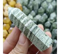 XGINERFEX Green Zebra Stone Little Column Crystal Ore Home Office Decoration Craft Gifts Degaussing Ornaments7-9cm Ornaments (Size : 5pcs) Gemstone Stone