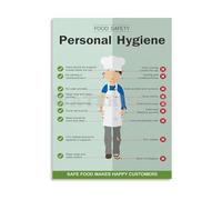 XGINERFEX Health Code Food and Personal Hygiene Practices Educational Chart Poster Canvas for School or Home Kitchen(Unframed,16x24inch(40x60cm))