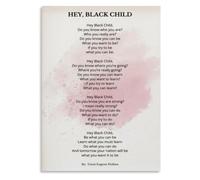 XGINERFEX Hey Black Child You Can Be Anything Poster African Heritage Motivational Wall-Art for Bedroom Playroom Decor(Unframed,16x24inch(40x60cm))