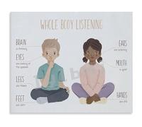 XGINERFEX Homeschool Classroom Decor Social Emotional Learning Poster Whole Body Listening Canvas Wall-Art Vibrant Modern(Framed,08x12inch(20x30cm))