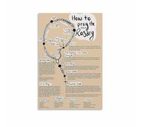 XGINERFEX How To Pray The Rosary Poster Christian Catholic Prayer (6) Canvas Painting Posters And Prints Wall-Art Pictures for Living Room Bedroom Decor(UNFRAMED16X24INCH(40X60CM))