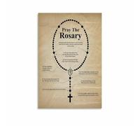 XGINERFEX How To Pray The Rosary Poster Christian Catholic Prayer (7) Canvas Painting Posters And Prints Wall-Art Pictures for Living Room Bedroom Decor(FRAMED12X18INCH(30X45CM))