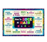 XGINERFEX How To Rock At Math - Inspirational Teacher Poster, Math Class Decor & Appreciation Gift for Educators(Framed,12x18inch(30x45cm))