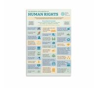 XGINERFEX Human Rights Poster Declaration of Human Rights Full Text Print Educational Historical Document for Classroom Office Decor(Unframed,16x24inch(40x60cm))
