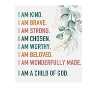 XGINERFEX I Am a Child of God Canvas Print, Christian Teen Room Decor, Inspirational Quote for Boys & Girls, Confirmation Gift Idea (Unframed,08x12inch(20x30cm))