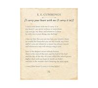 XGINERFEX I Carry Your Heart With Me Wall-Art, Romantic Love Poem Poster, Wedding for Couples, Classic Typography Home Decor (Framed,12x18inch(30x45cm))