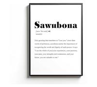 XGINERFEX I See You Poster Sawubona Definition African Greeting Wall-Art Zulu Print for Home Office Decor(Unframed,08x12inch(20x30cm))
