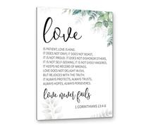 XGINERFEX Inspirational Love Bible Verse Wall-Art: Love Is Patient, Love Is Kind Canvas Print, Christian Home Decor for Family Room, Farmhouse Style (Unframed,12x18inch(30x45cm))