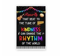 XGINERFEX Inspirational Music Poster - Heart That Beat Quote, Classroom Wall-Art for Music Teachers, Back to School(Framed,16x24inch(40x60cm))