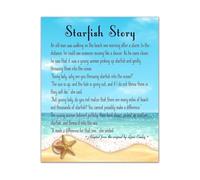 XGINERFEX Inspirational Starfish Story Quote Poster The Star Thrower Wall-Art for Beach House Living Room Coastal Decor(Unframed,08X12inch(20X30cm))