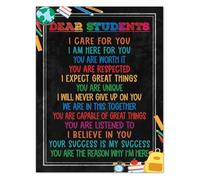 XGINERFEX Inspirational Teacher Poster Dear Students Motivational Wall-Art for Classroom Decor and Student Affirmations Gift (Framed,16x24inch(40x60cm))