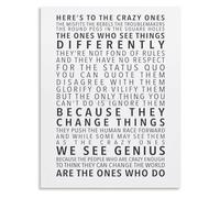 XGINERFEX Inspirational The Crazy Ones Quote Wall-Art Motivational Typography Poster For Home Living Room Bedroom Office Wall Decor(Unframed,16x24inch(40x60cm))