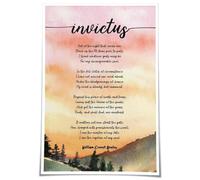XGINERFEX Invictus Poetry Full Text William Ernest Henley Inspirational Poem Resilience Strength Courage For Office Study Room Decor