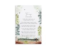 XGINERFEX Joyce Kilmer Trees Poem Poster Literary Wall-Art Vintage Style Print for Classroom English Teachers Home Study Decor(Framed,08x12inch(20x30cm))