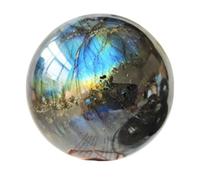 XGINERFEX Labradorite Crystal Ball for Magic, Blue Flash Gemstone Sphere Desktop Ornament,Home Office Decor,Fortune Teller,Family Decorative,3~3.5cm Gemstone Stone