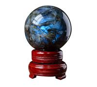 XGINERFEX Labradorite Sphere Strong Flash Crystal Ball,100mm Gemstone Stone