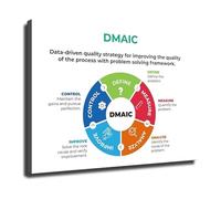 XGINERFEX Lean Six Sigma DMAIC Poster Process Improvement Chart Canvas Wall-Art for Office and Conference Room Decor(Framed,16x24inch(40x60cm))