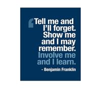 XGINERFEX Learning Through Experience Quote Art - Motivational Poster for Training Room, Workshop, or as a Gift for Coaches and Educators(Framed,12x18inch(30x45cm))