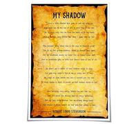 XGINERFEX Literary Wall-Art My Shadow Poem Nature Poetry Print Poster for Bedroom Study Decor Home Library Nook(Framed,12x18inch(30x45cm))