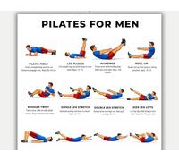 XGINERFEX Male Pilates Exercise Guide Full Body Core Strength Workout Routine for Men and Family Fitness(Framed,16X24inch(40X60cm))
