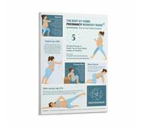 XGINERFEX Maternity Exercise Poster Safe Pregnancy Yoga Pilates Guide Canvas Print Wall-Art for Mother(Unframed,16x24inch(40x60cm))