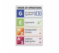 XGINERFEX Math Rules Poster Order of Operations Chart with PEMDAS and GEMDAS for Middle School Classroom Decor and Study Room Wall Decor(Framed,16x24inch(40x60cm))