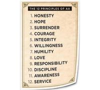 XGINERFEX Mindful Living Principles Artwork - Twelve Pillars for a Balanced Life, Vertical Gallery Wrap Canvas for Narrow Walls, Bathroom, Entryway(Framed,12x18inch(30x45cm))