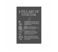 XGINERFEX Mindset Toolkit Poster: Stoicism's Four Pillars - Canvas Art Print for Mental Strength, Focus, and Emotional Control Wall(Framed,12x18inch(30x45cm))