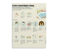 XGINERFEX Minimalist Sleep Health Guide Poster Wall-Art Canvas with Better Sleeping Tips for Home Office Room Decor(Unframed,12x18inch(30x45cm))
