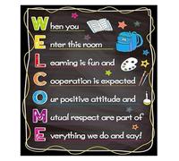 XGINERFEX Motivational Classroom Poster Welcome Back To School Decor For Preschool Middle High School(Framed,16x24inch(40x60cm))