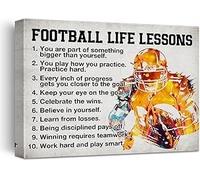 XGINERFEX Motivational Football Poster - Inspirational Life Lessons Canvas Wall-Art, Gift for Men, Coach, Player - Home, Office, Gym Decor(Unframed,12x18inch(30x45cm))