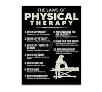 XGINERFEX Motivational Physical Therapist Quotes and Laws of Physics Canvas Poster Wall-Art Inspirational Science Decor for Rehabilitation(Framed,08x12inch(20x30cm))