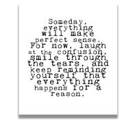 XGINERFEX Motivational Quote Wall-Art, Everything Will Make Sense Inspirational Decor for Home Office(Framed,08x12inch(20x30cm))