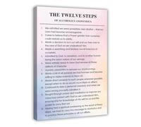 XGINERFEX Motivational Recovery Poster 12 Step Journey Sobriety Wall-Art for Home Office Decor Uplifting Canvas Print Gift Idea(Unframed,12x18inch(30x45cm))