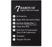 XGINERFEX Motivational Wall-Art 7 Habits of Highly Effective People Poster Book Summary for Office Home Study Room Success Decor(Unframed,08x12inch(20x30cm))