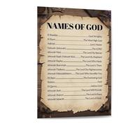XGINERFEX Names of God Wall-Art Christian Religious Poster, Scripture Print Decor for Home Office Bedroom, Inspirational Gift(Unframed,12x18inch(30x45cm))
