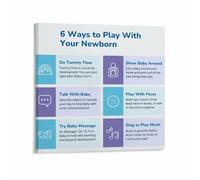 XGINERFEX Newborn Sensory Development Poster - Montessori Inspired Activities Canvas Print for Playroom(Unframed,08x12inch(20x30cm))