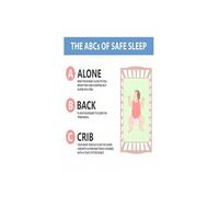 XGINERFEX Newborn Sleep Chart ABCs Of Safe Sleeping Always Alone On Back In Empty Pacifier Approved Breastfeeding Recommended Room Sharing Not Bed Sharing(Framed,08x12inch(20x30cm))