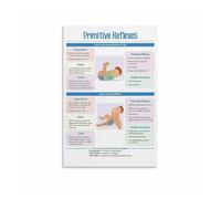 XGINERFEX Nursery Knowledge Wall-Art - Newborn Reflexes Guide Poster, Essential Info for Moms and Dads(Framed,16x24inch(40x60cm))