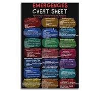 XGINERFEX Nursing School Essential Poster - Emergencies Cheat Sheet & First Aid Mnemonics(Unframed,08x12inch(20x30cm))