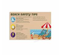 XGINERFEX Ocean Beach Educational Poster Water Prevention Tips Canvas Print Wall-Art for Classroom Clinic(Unframed,12x18inch(30x45cm))