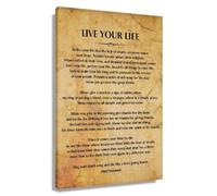 XGINERFEX Office Decor Canvas Print Live Your Life Poem Inspirational Quote Wall-Art Motivational Poster for Farmhouse Home Bathroom(Framed,16x24inch(40x60cm))