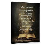 XGINERFEX Office Decor Inspirational Wall-Art Decor Motivational Quotes Decorations Life Is Like a Book Inspirational Quotes Prints Artwork for Bedroom Living Room(Framed,12x18inch(30x45cm))