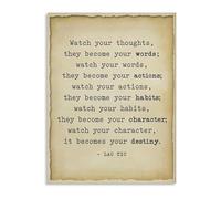 XGINERFEX Office Decor Motivational Wall-Art Watch Your Thoughts They Become Words Quote Canvas Print for Home Ready to Hang(Unframed,08x12inch(20x30cm))